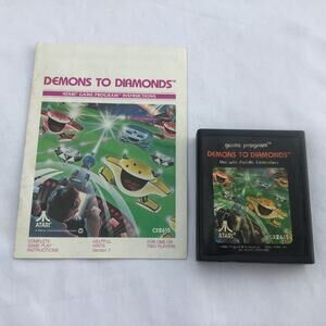 Vintage 1982 Atari 2600 Demons to Diamonds Game Cartridge Manual Classic